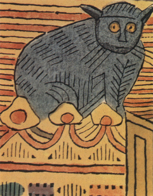Необычны, противоречивы кошки на рисунках Т. Мавриной, олицетворяющие домашний уют. Совсем непохожи они на средневековые изображения, наделяющие кошек мистической силой