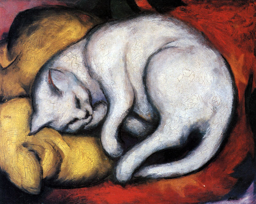 Рис. 9. Франц Марк (1880- 1916) выбрал животных главной темой своих работ. Картина 'Белый кот' была создана в 1912 г.